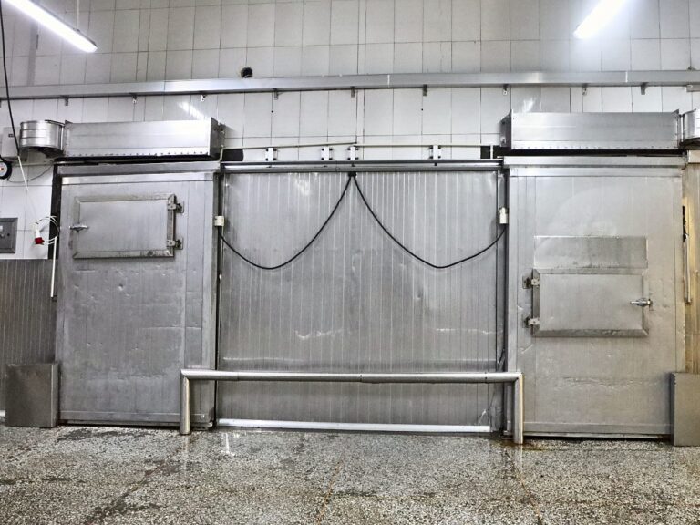 Insulated cold-room doors in the cold storage area
